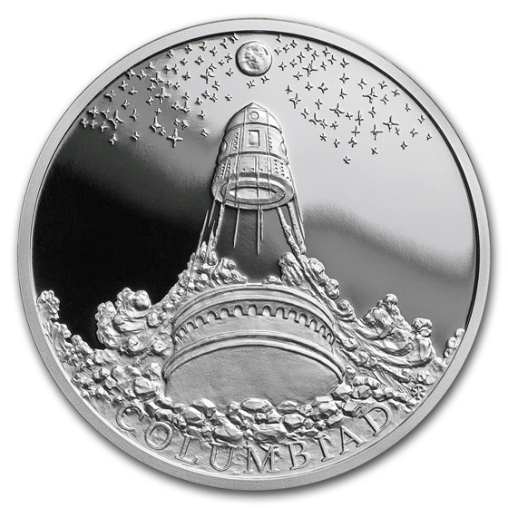 2018 Niue 1 oz Silver World of Jules Verne Moon Cannon Columbiad 2018 Niue 1 oz Silver World of Jules Verne Moon Cannon Columbiad